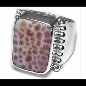 NEW! SAJEN Fire Agate Ring, Sterling Silver sz. 9